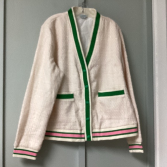 Ivy Storehouse Women's AKA Jacket Green/Pink Size XXL Button Down Teed Blazer - Picture 1 of 15